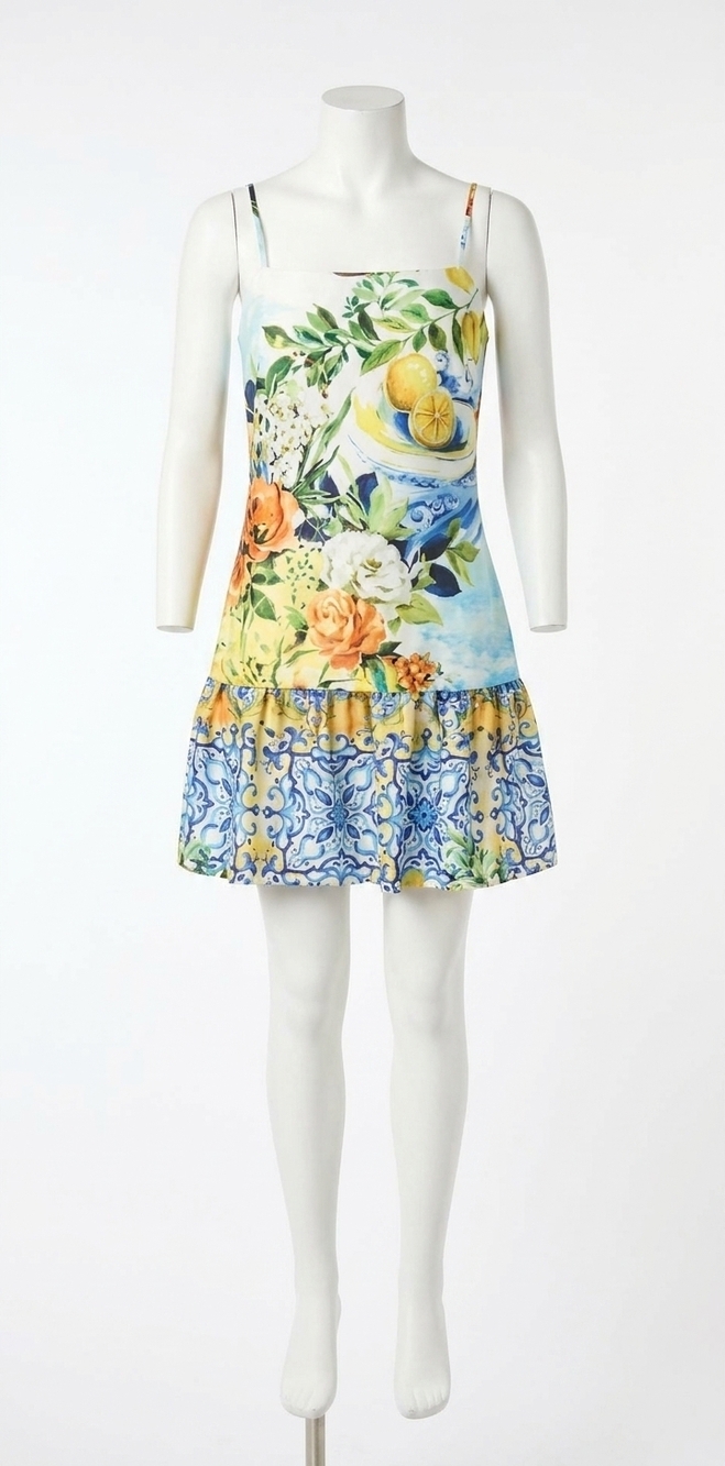 NEW GILNER FARRAR soraya dress in portofino print
